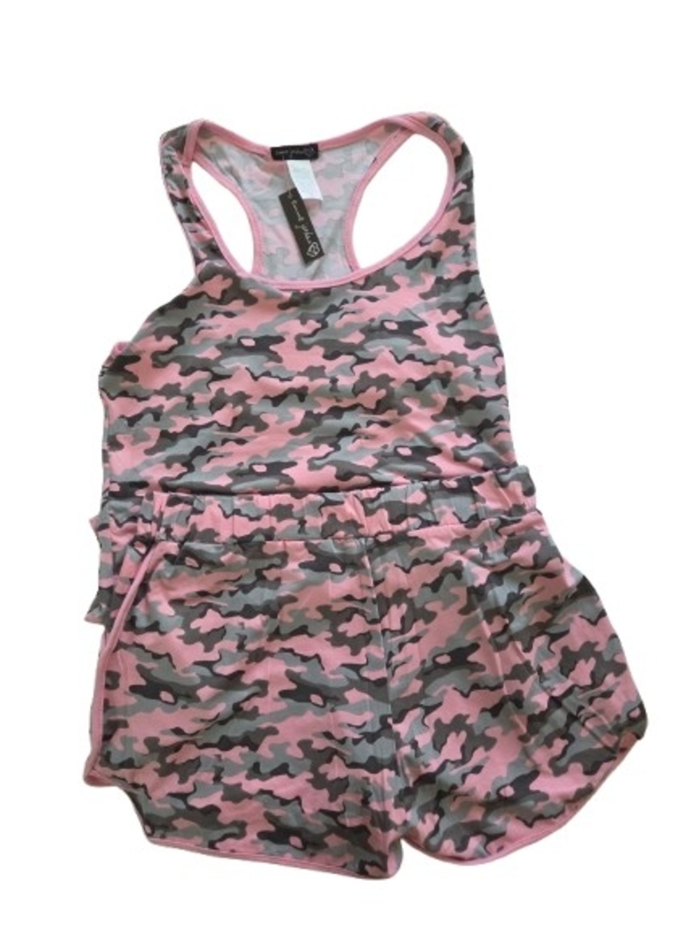 Pink & Gray Camo Tank and Shorts Sleep Set